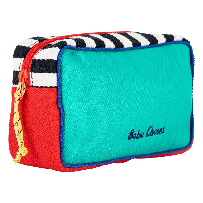 Color Block Clutch Baumwolle | Grün