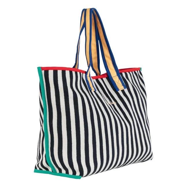 Sac Color Block Coton Recyclé | Bleu