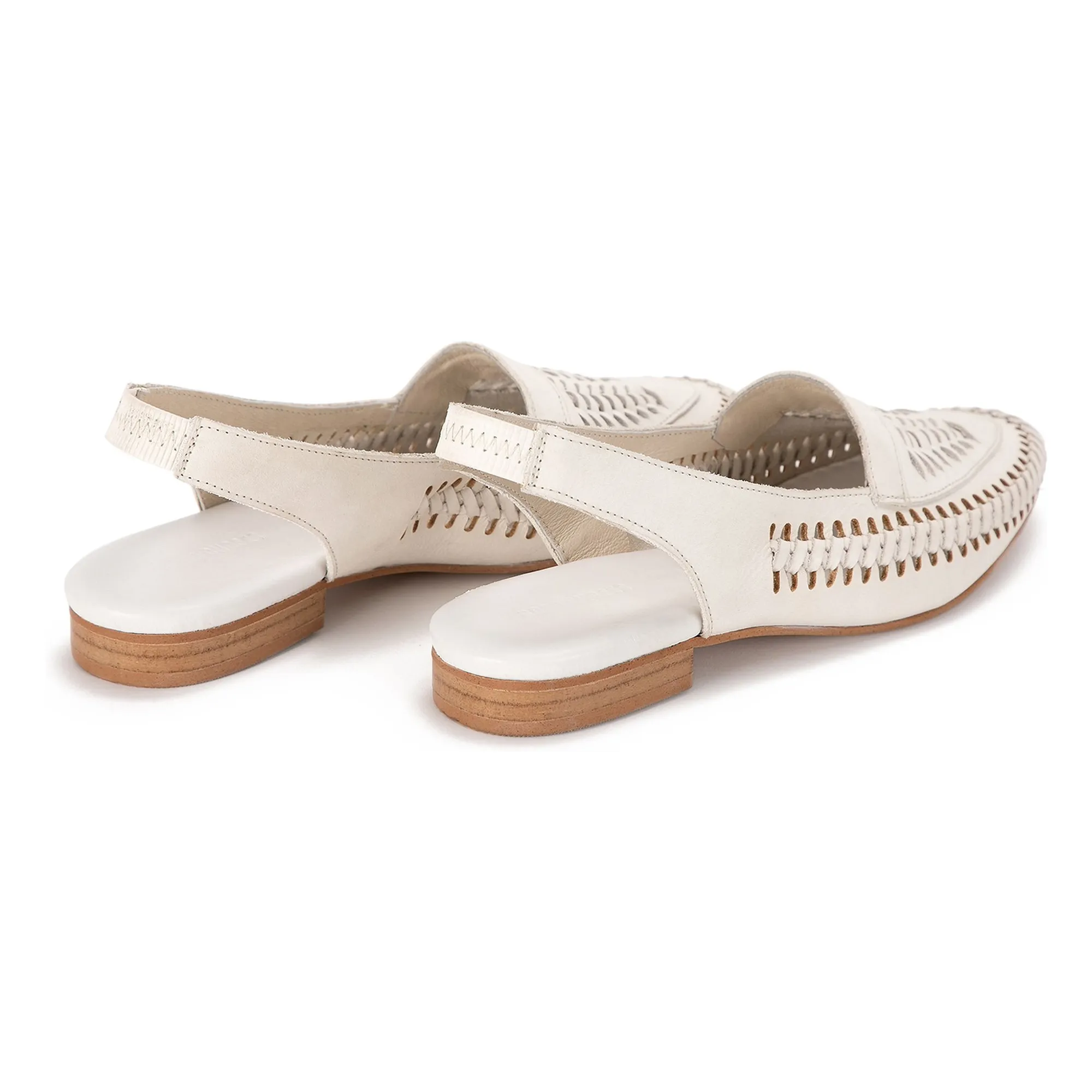 Slingback Cuir Tressé | Ecru- Image produit n°9