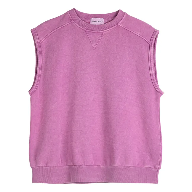 Organic cotton sleeveless sweatshirt | Purple