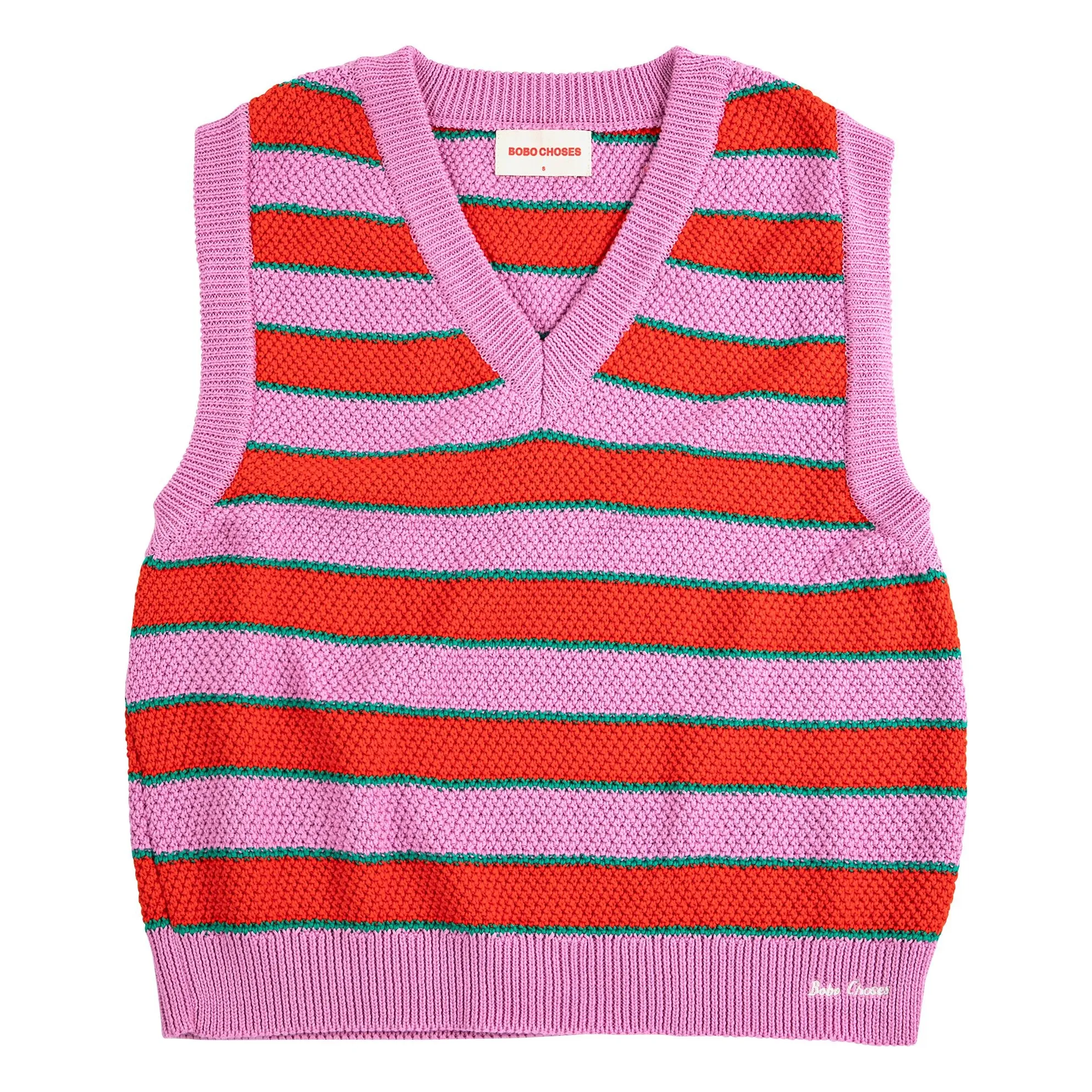 Bobo Choses Pink Stripes Organic Cotton Vest