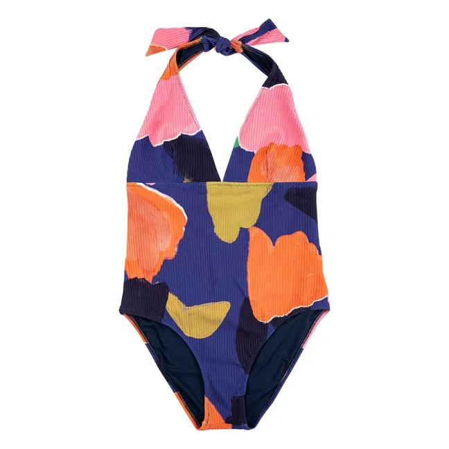 Maillot Une Pièce Blooming Color | Bleu