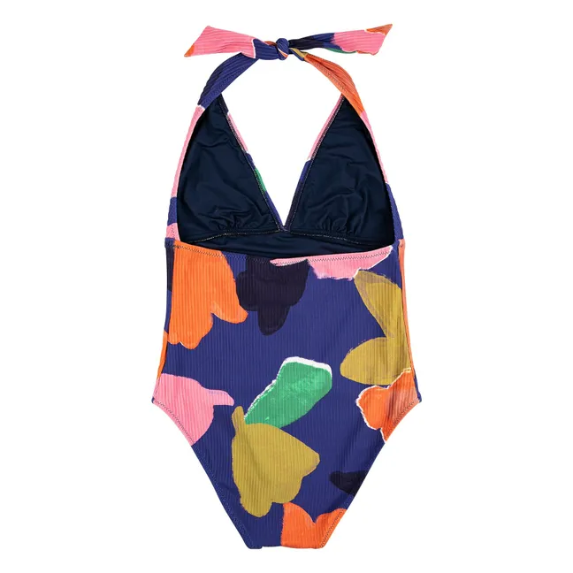 Maillot Une Pièce Blooming Color | Bleu