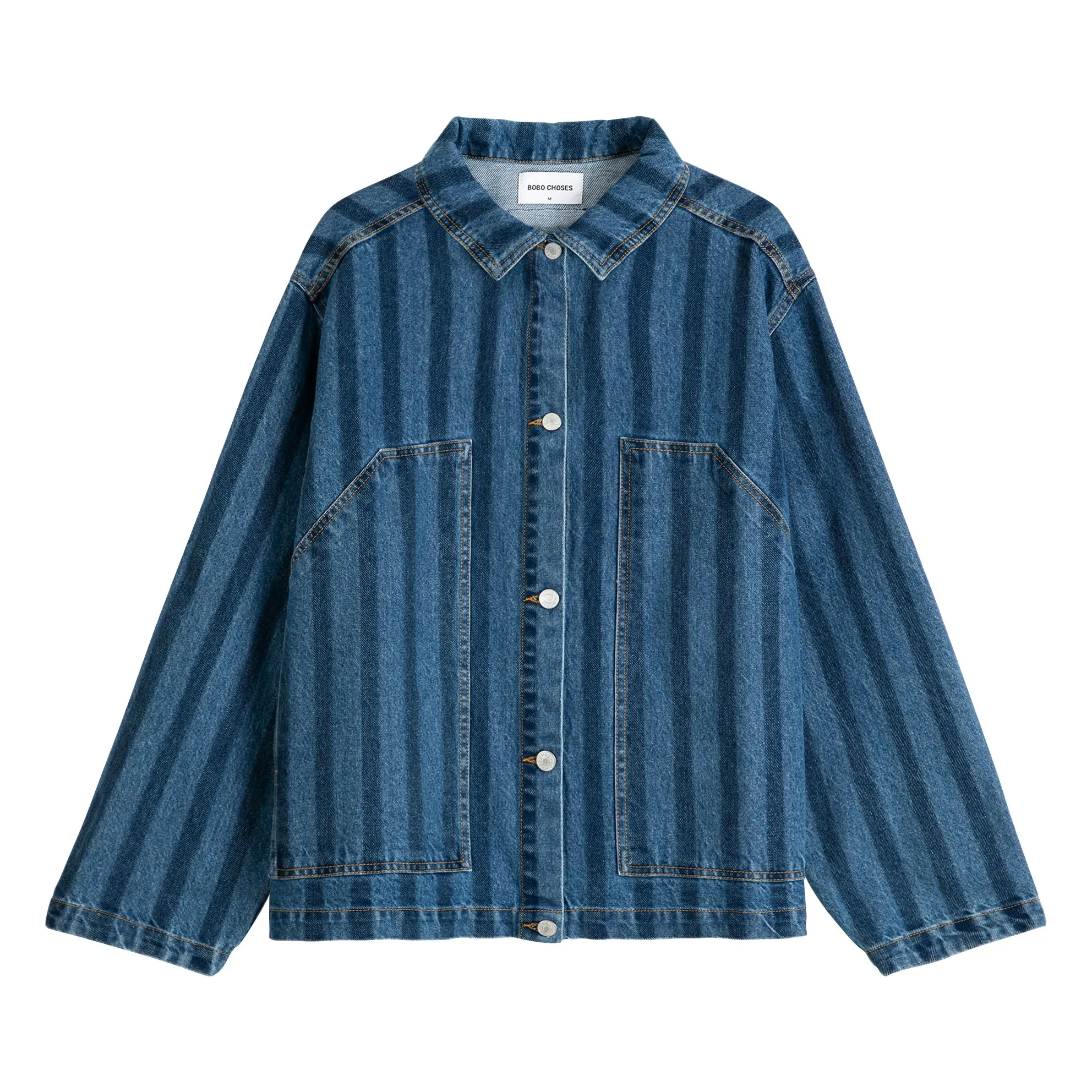Veste Rayures Denim Coton Bio | Bleu- Image produit n°0