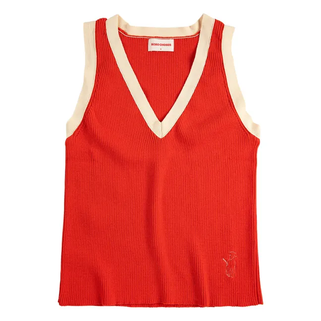 Top Ajouré Coton Bio | Rouge