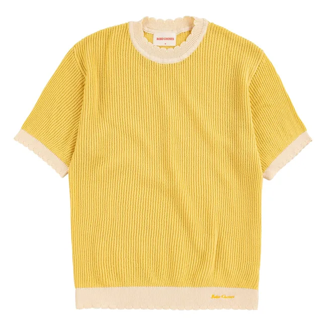 Pull Ajouré Coton Bio | Jaune