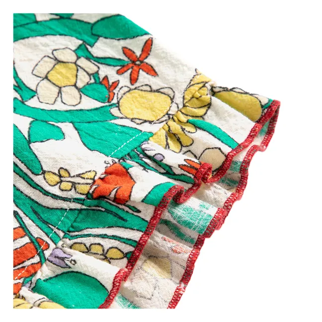 Organic Cotton Floral Ruffle Baby Shorts | Ecru