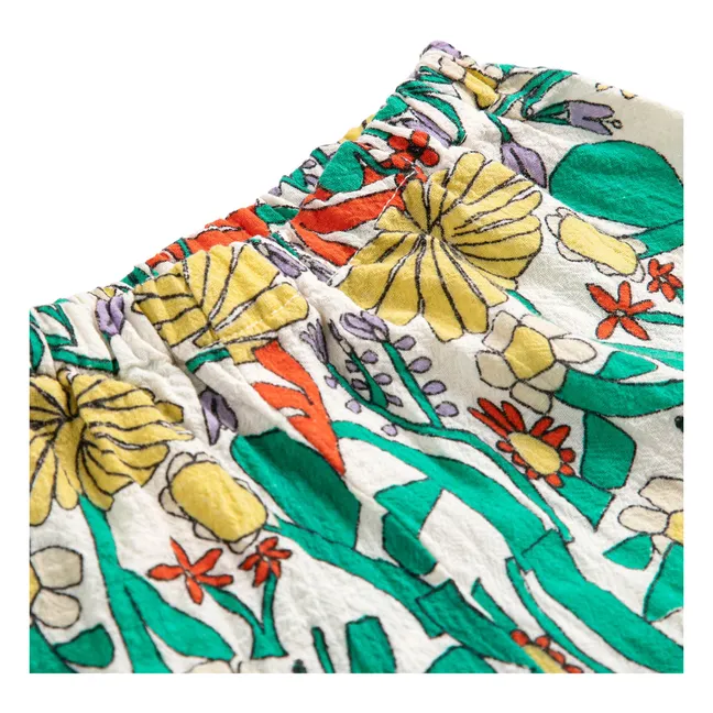 Organic Cotton Floral Ruffle Baby Shorts | Ecru