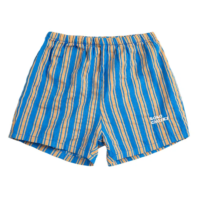 Pantalón corto de rayas para bebé | Azul