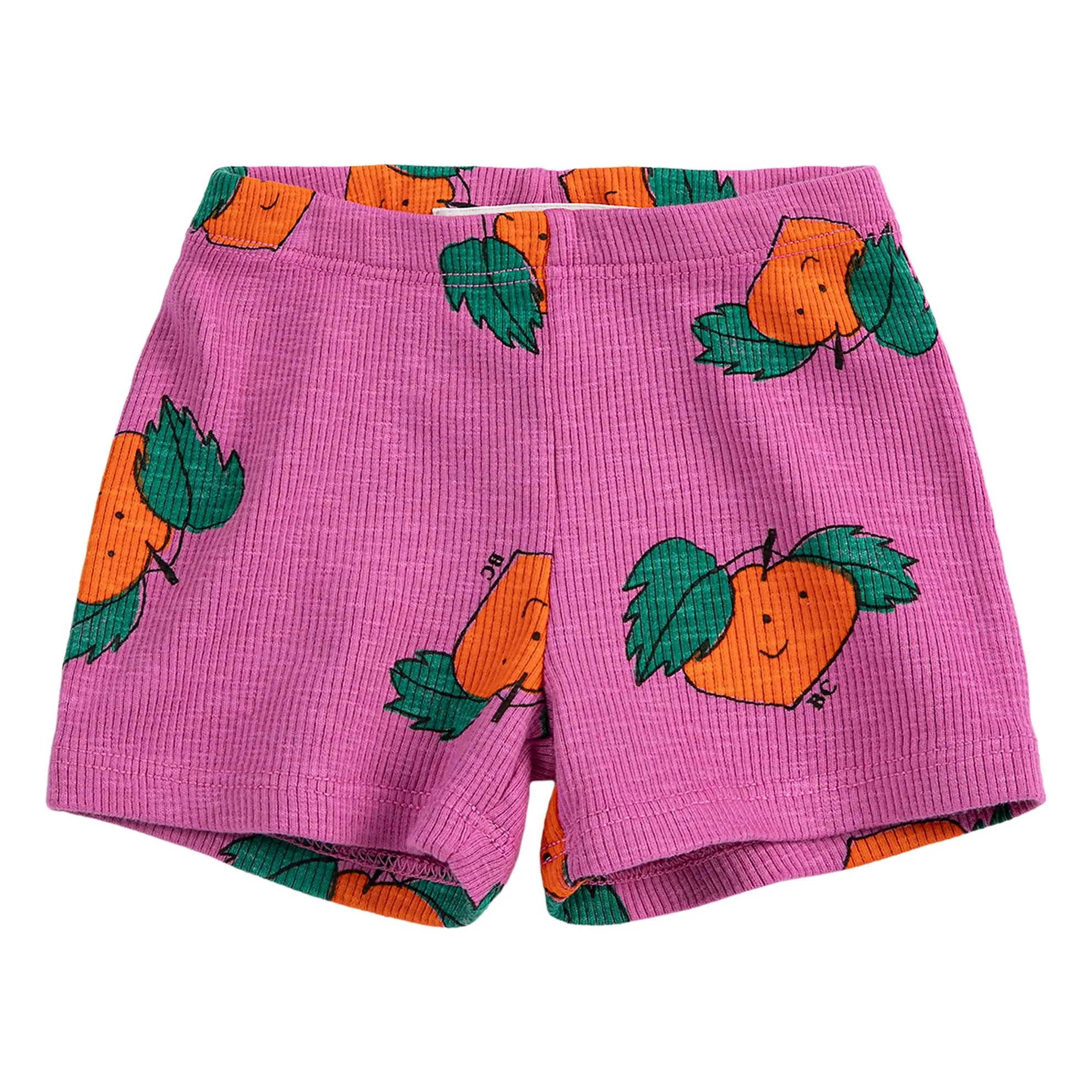 Bobo Choses Purple Ribbed Shorts Orange Organic Cotton