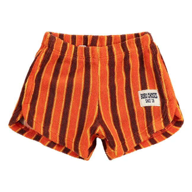 Short Rayé Eponge Bébé | Orange