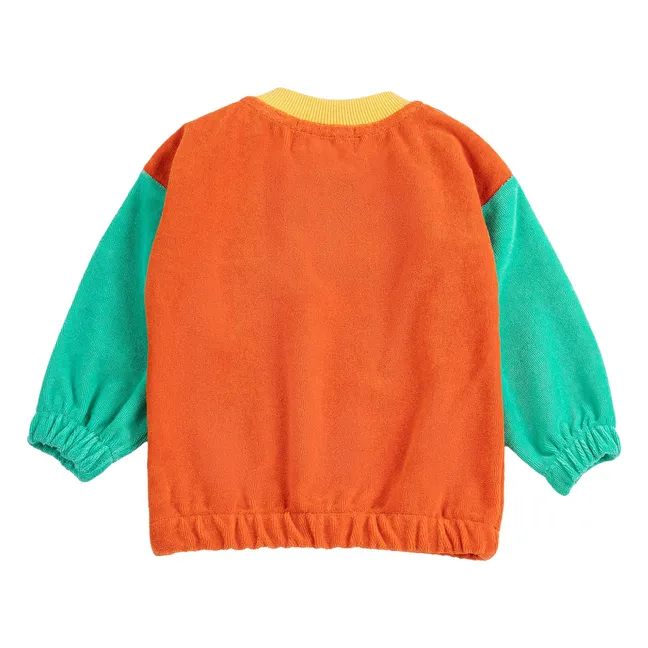 Sudadera Colorblock de algodón orgánico para bebé | Naranja