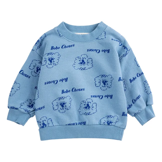 Sweat Chiens Coton Bio | Bleu