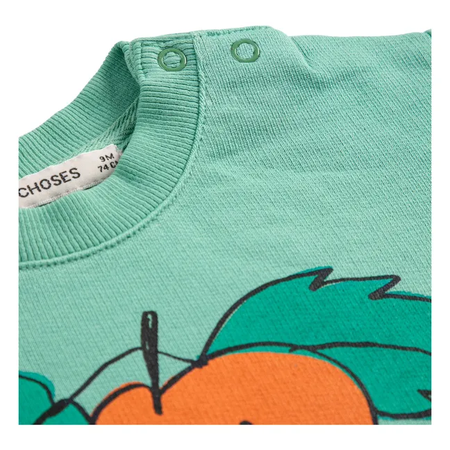 Sudadera naranja de algodón orgánico | Verde