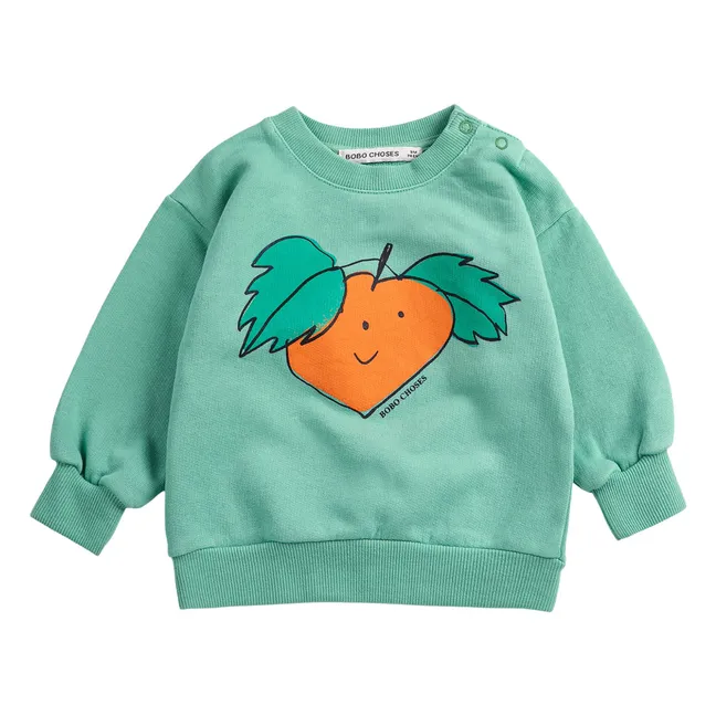 Sudadera naranja de algodón orgánico | Verde