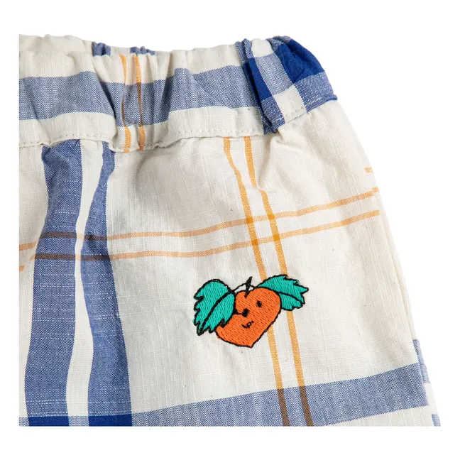 Organic Cotton Tartan Trousers | Ecru