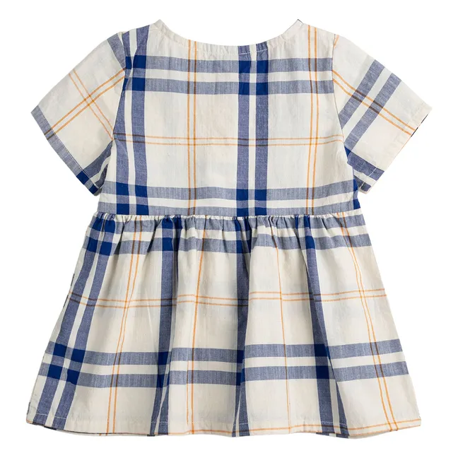 Tartan-Kleid aus Bio-Baumwolle, Baby | Seidenfarben