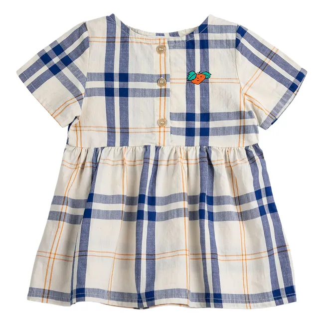 Tartan-Kleid aus Bio-Baumwolle, Baby | Seidenfarben