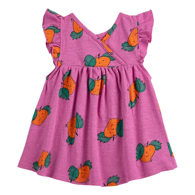 Vestido naranja con volantes Algodón orgánico Bebé | Violeta