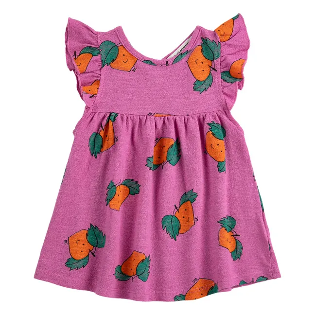 Vestido naranja con volantes Algodón orgánico Bebé | Violeta