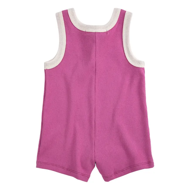 Combishort Côtelée Orange Coton BIo | Violet