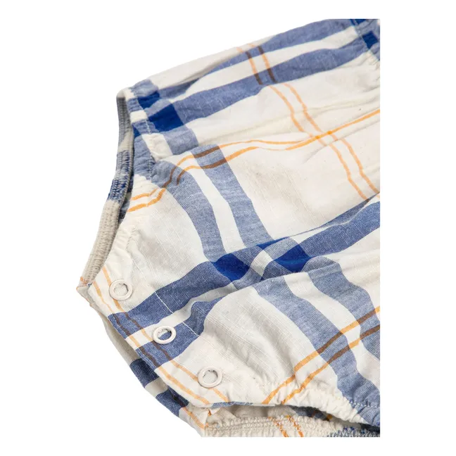 Barboteuse Tartan Coton Bio | Ecru
