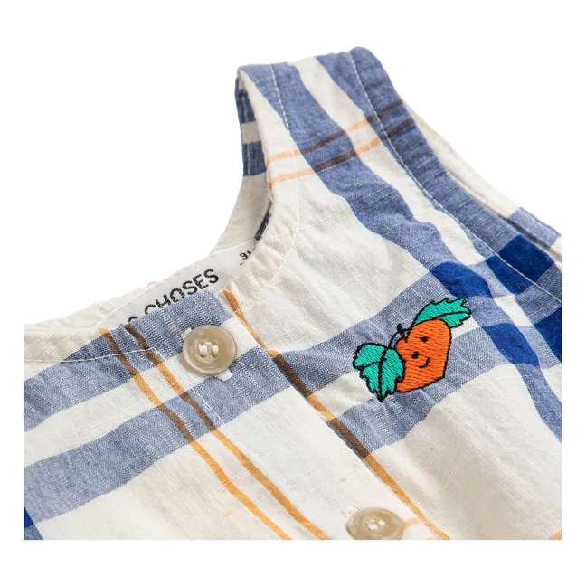 Pelele de algodón orgánico en tartán | Crudo