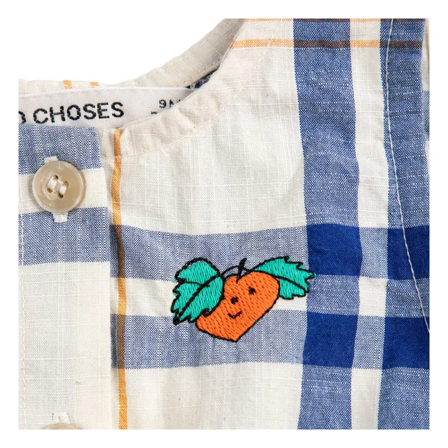 Barboteuse Tartan Coton Bio | Ecru