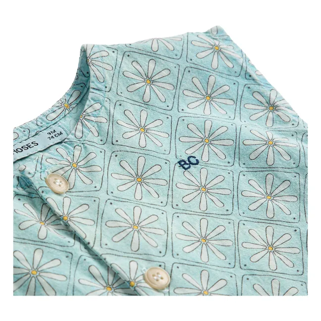 Combinaison Marguerites Coton Bio | Bleu Clair
