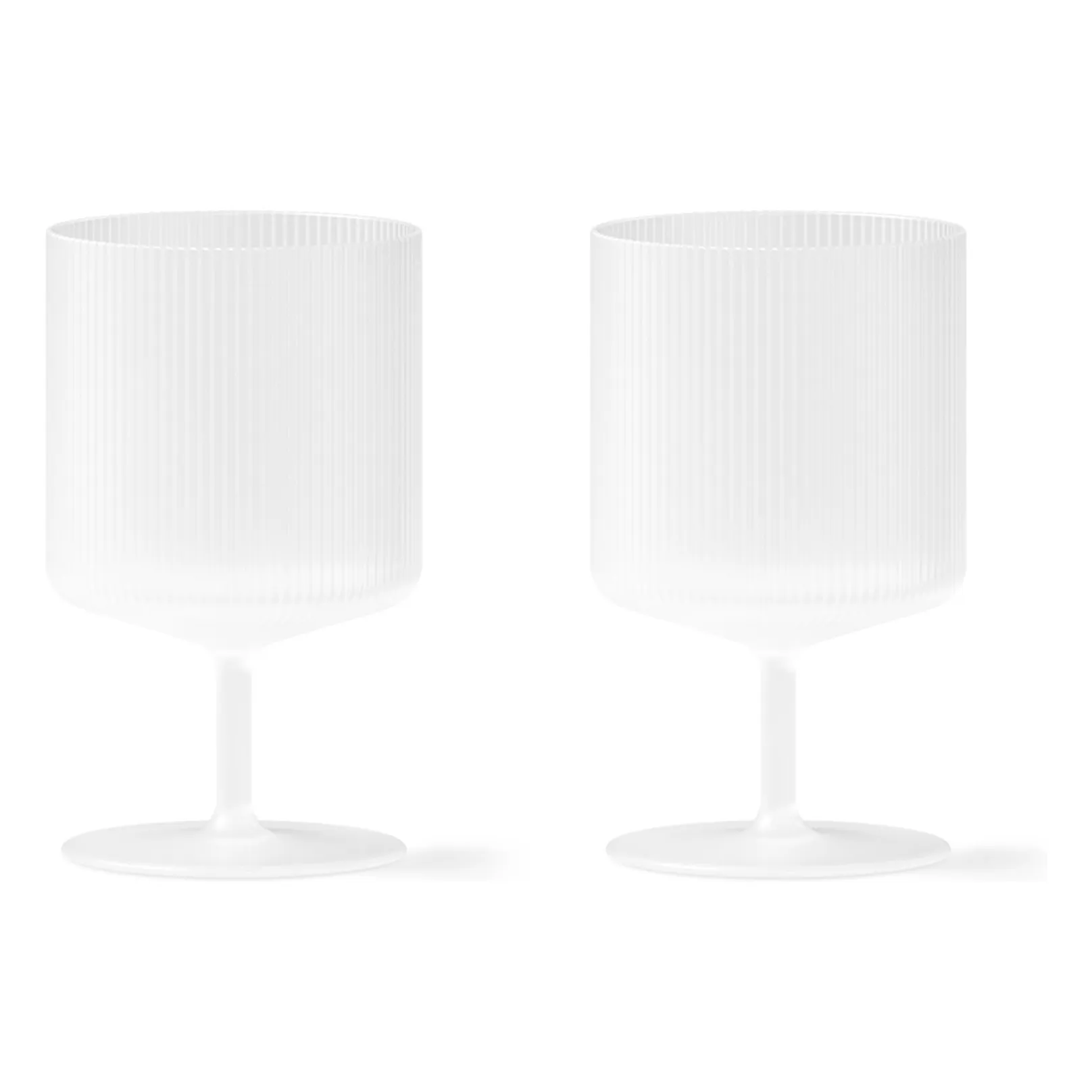 Ferm Living White Ripple Wine Glasses - Set Of 2