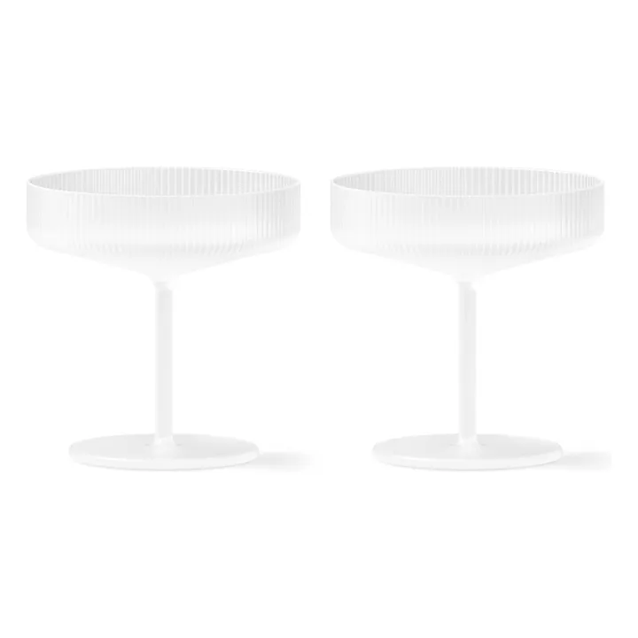 Coupes à champagne Ripple - Set de 2 | Blanc- Image produit n°0