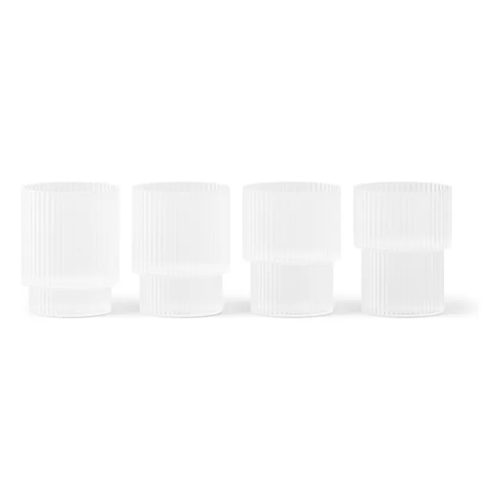 Verres Ripples - Set de 4 | Blanc- Image produit n°0