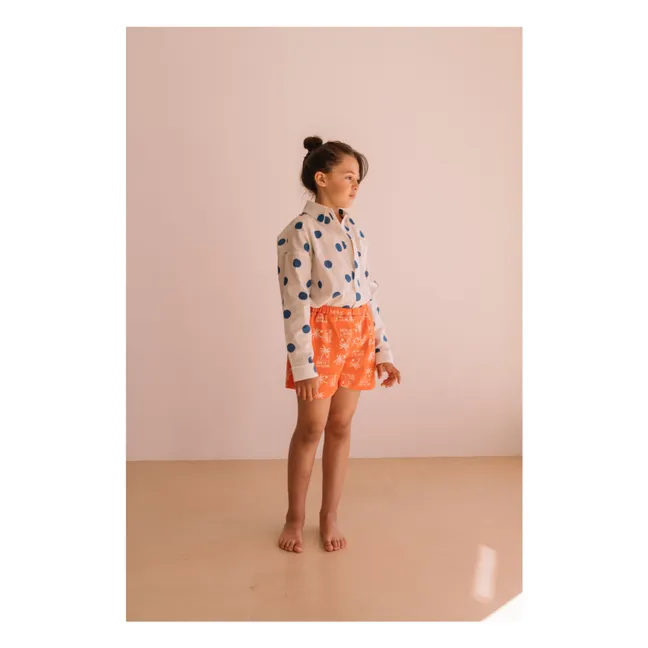 Aurel camisa de lunares de algodón orgánico | Blanco