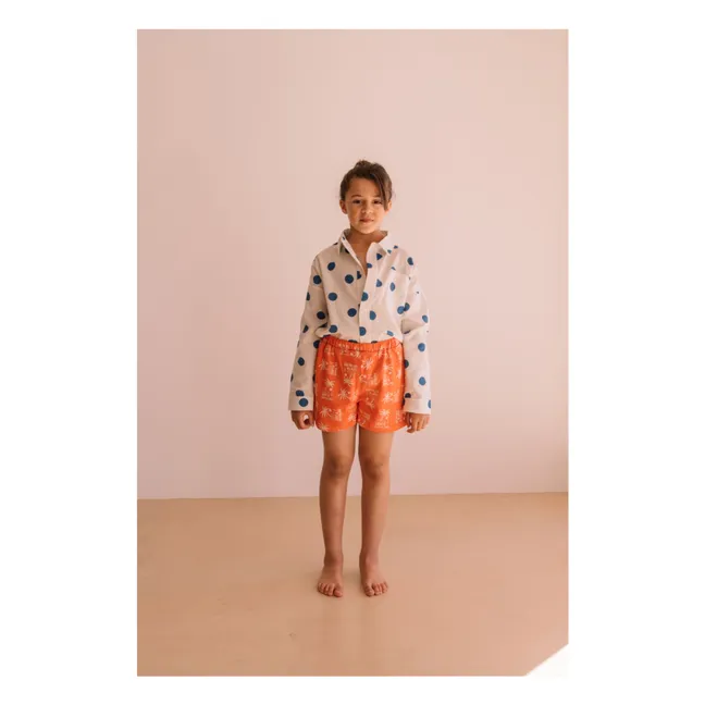 Aurel organic cotton polka dot shirt | White