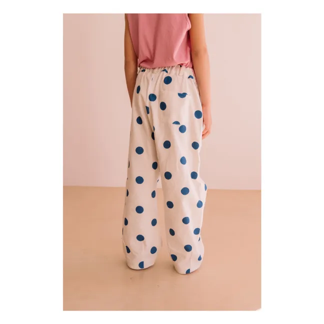 Pantalones de pata ancha Elia con lunares | Blanco