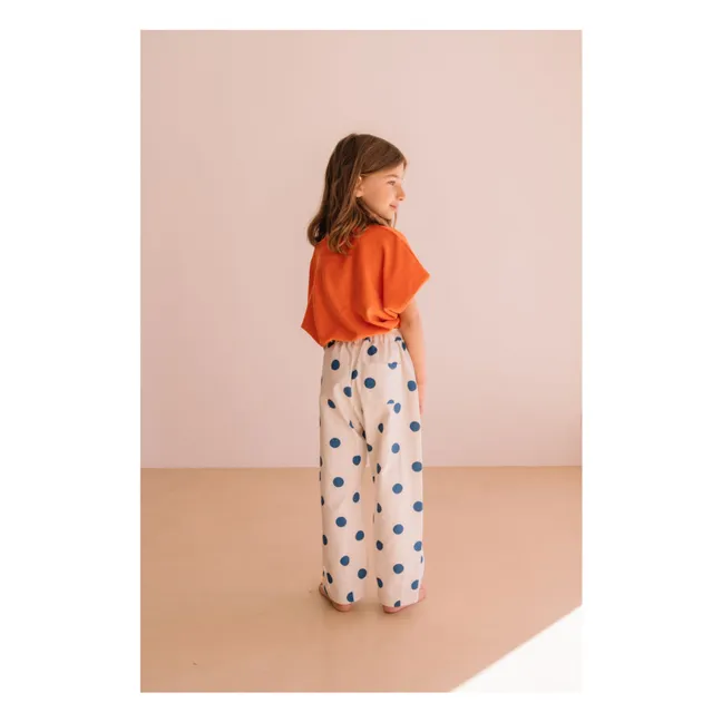 Pantalones de pata ancha Elia con lunares | Blanco