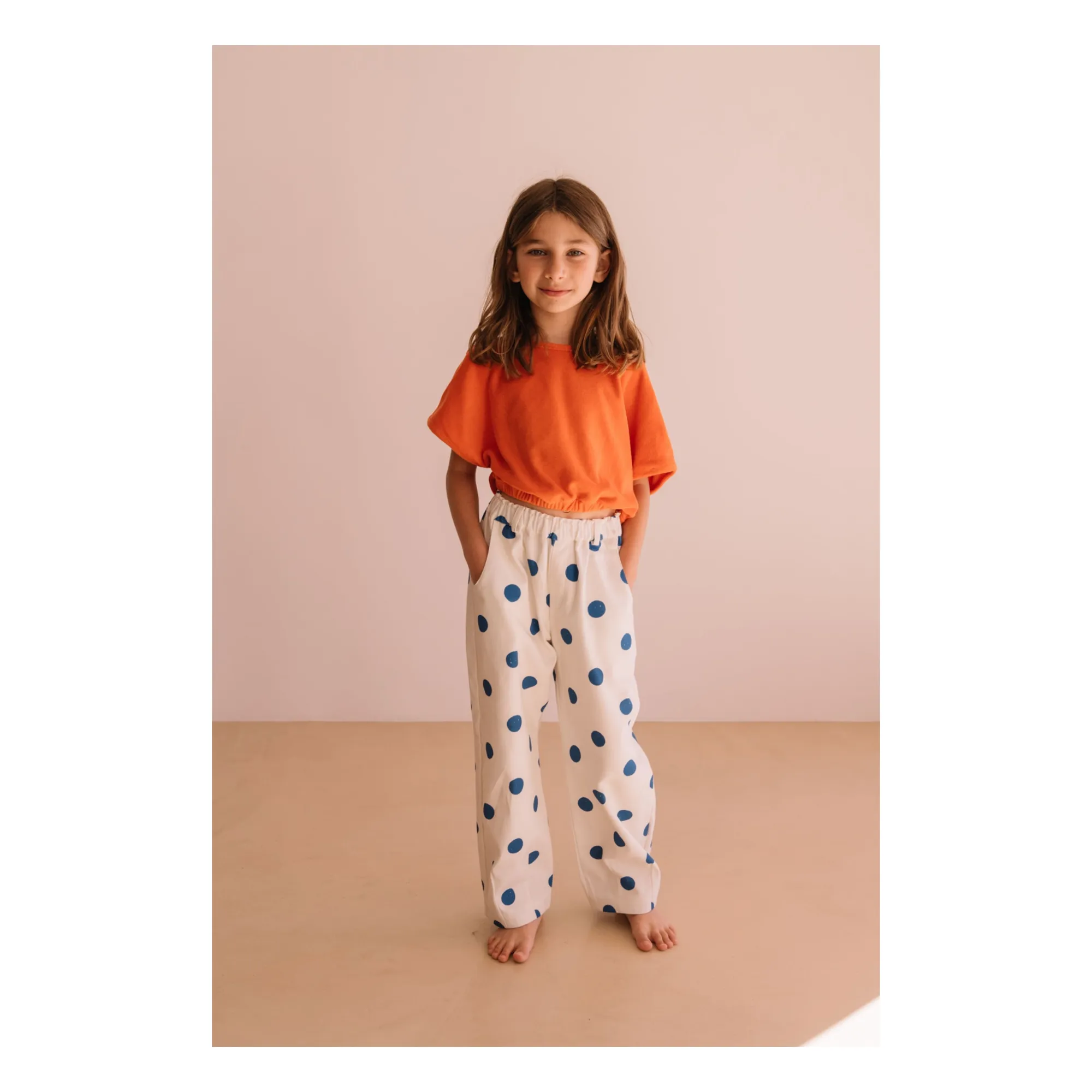 Pantalon Large Elia à Pois | Blanc- Image produit n°1