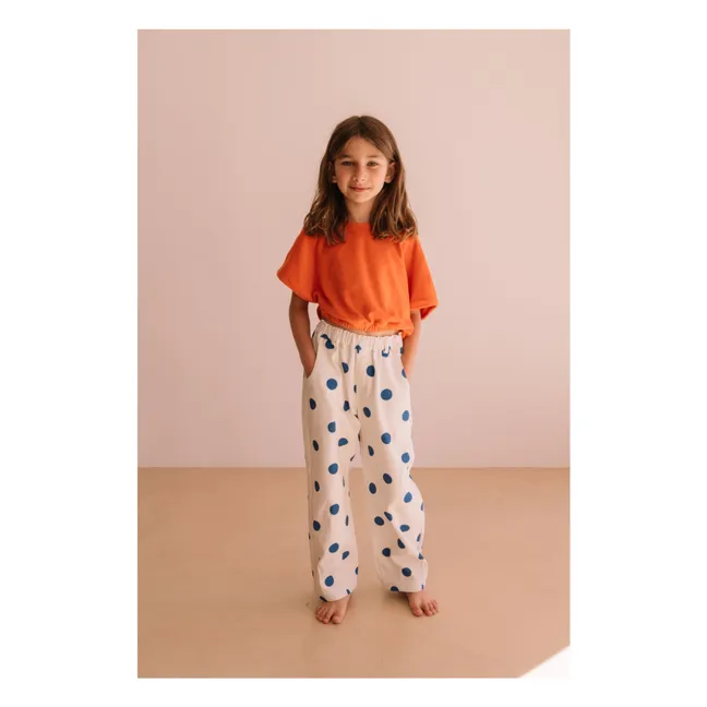 Pantalones de pata ancha Elia con lunares | Blanco