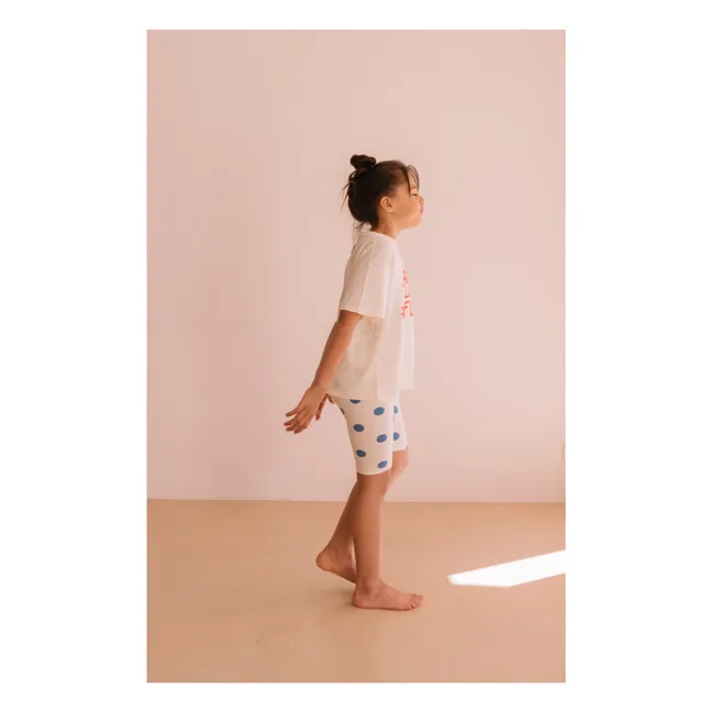 Cycliste Eddy à Pois Coton Bio | Blanc