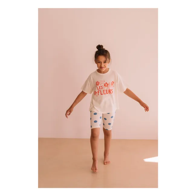 Cycliste Eddy à Pois Coton Bio | Blanc