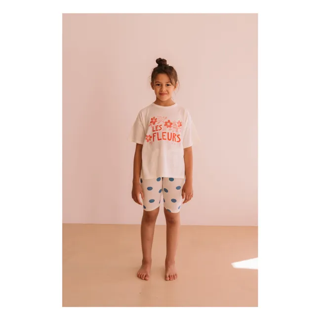 Cyclist Eddy à Pois Algodón orgánico | Blanco