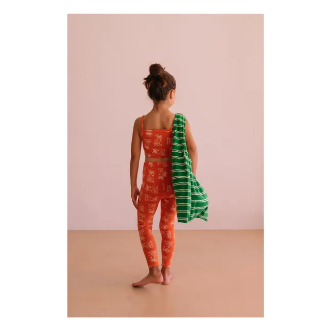 Legging Nour Palmiers Coton Bio | Orange