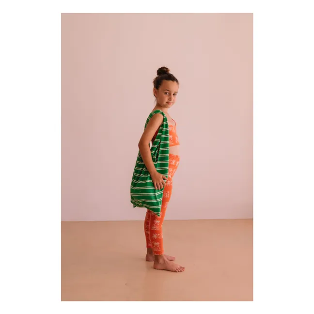 Legging Nour Palmiers Coton Bio | Orange