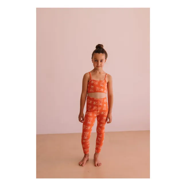 Legging Nour Palmiers Coton Bio | Orange