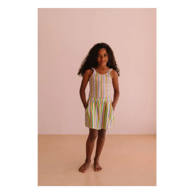 Jupe Oda Rayée Coton Bio | Rose pâle