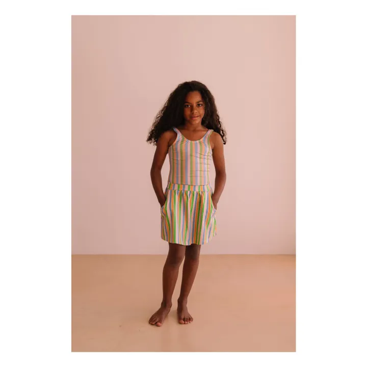 Striped Oda skirt Organic cotton | Pale Pink- Product image n°1