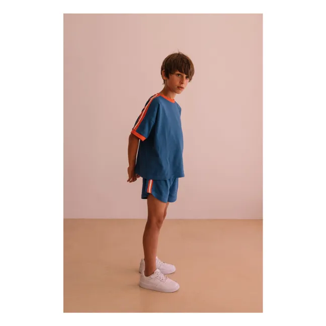 Taylor Contrast Organic Cotton T-shirt | Blue