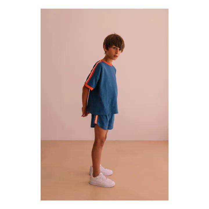 Camiseta Taylor de algodón orgánico contrastado | Azul- Imagen del producto n°3