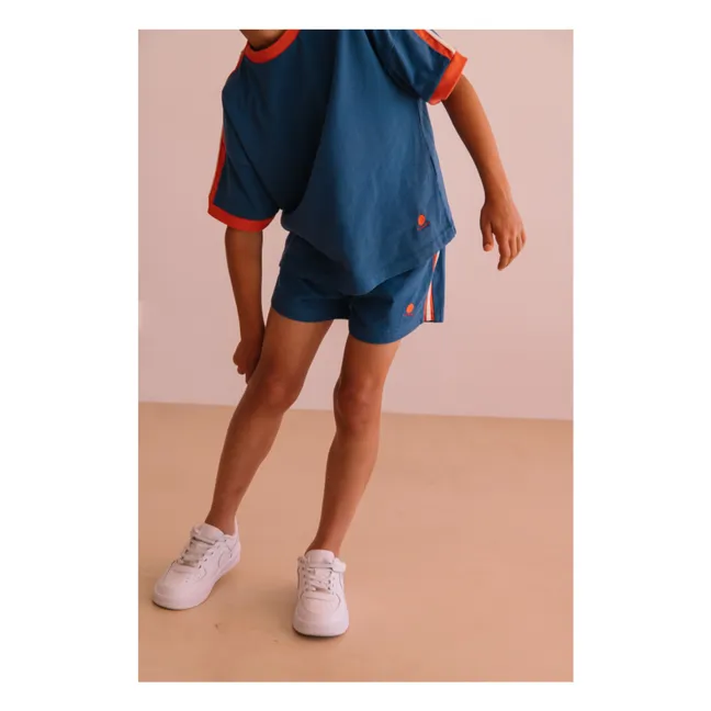 Taylor Contrast Organic Cotton T-shirt | Blue