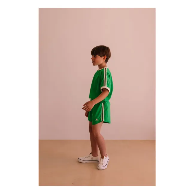 Camiseta Taylor de algodón orgánico contrastado | Verde Prado